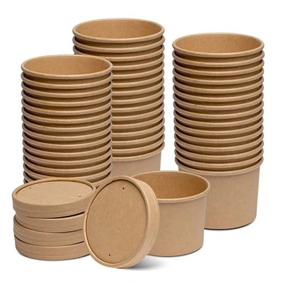 Copos de papel para sopa de 16 oz com tampas